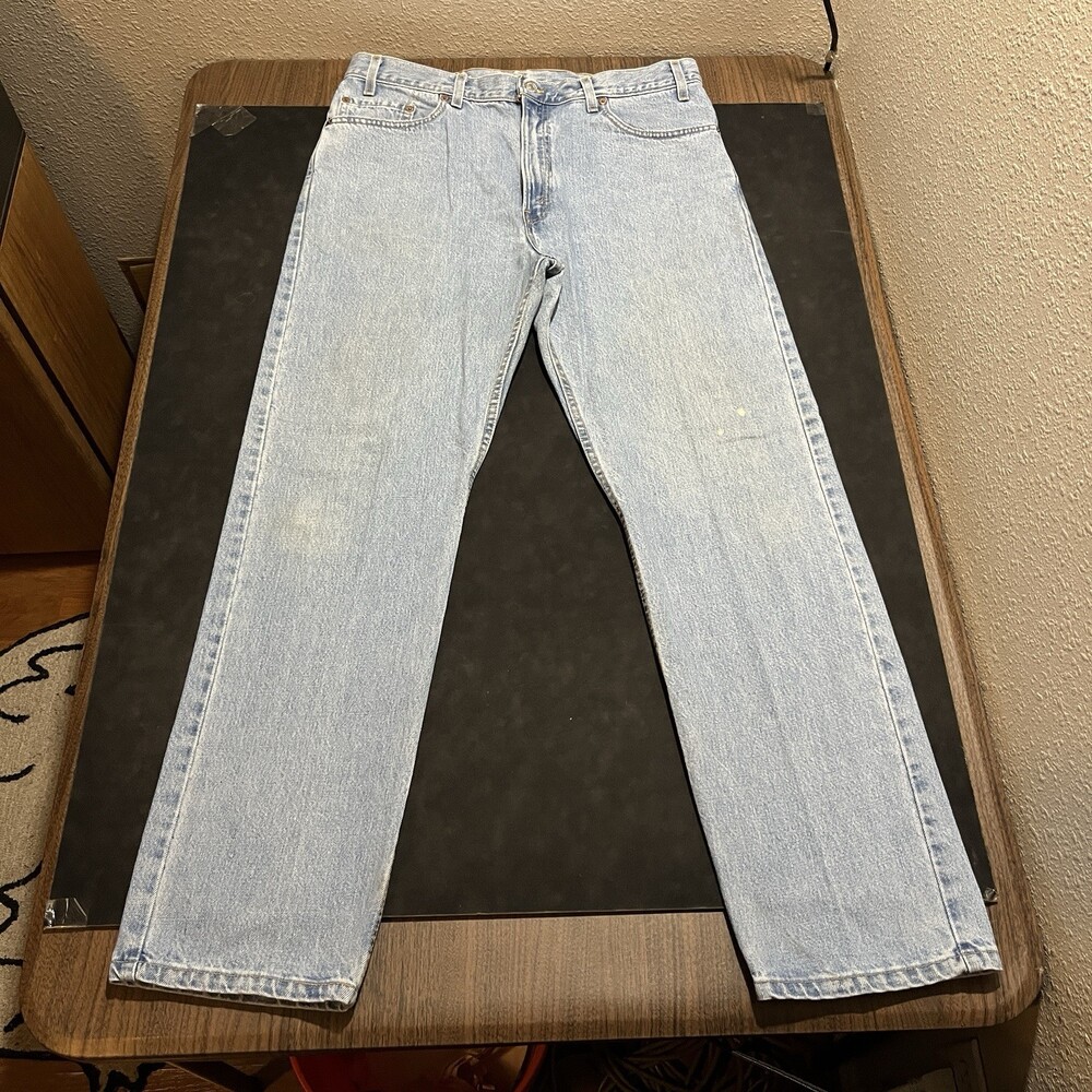 Vintage Levi's USA Jeans 36x32 Relaxed 505 Straight Levi 1980s Washed Denim